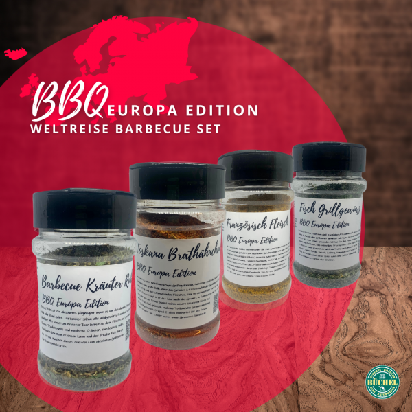 BBQ Europa Edition (4 Streuer) - Weltreise Barbecue Set